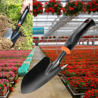 Garden Shovel Hand Shovel Soft Rubberized Non-Slip Handle use for Transplanting Weeding Moving and Smoothing Digging Planting