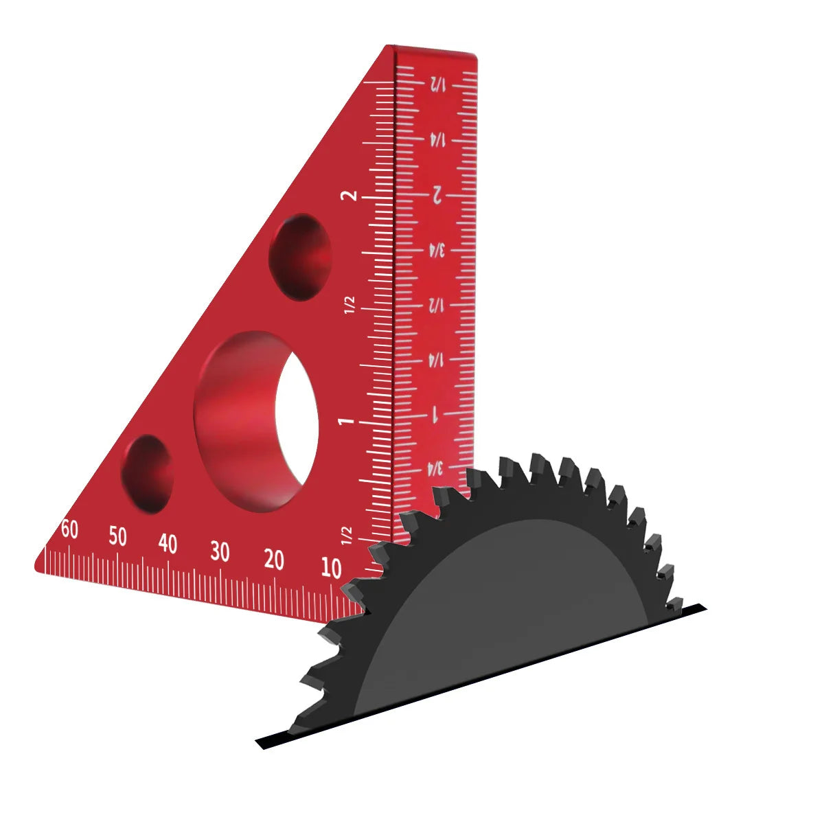 45/90 Degree Metric Scale Precision Angle Ruler Aluminum Alloy Thickened Height Ruler Multifunction Woodworking Tool