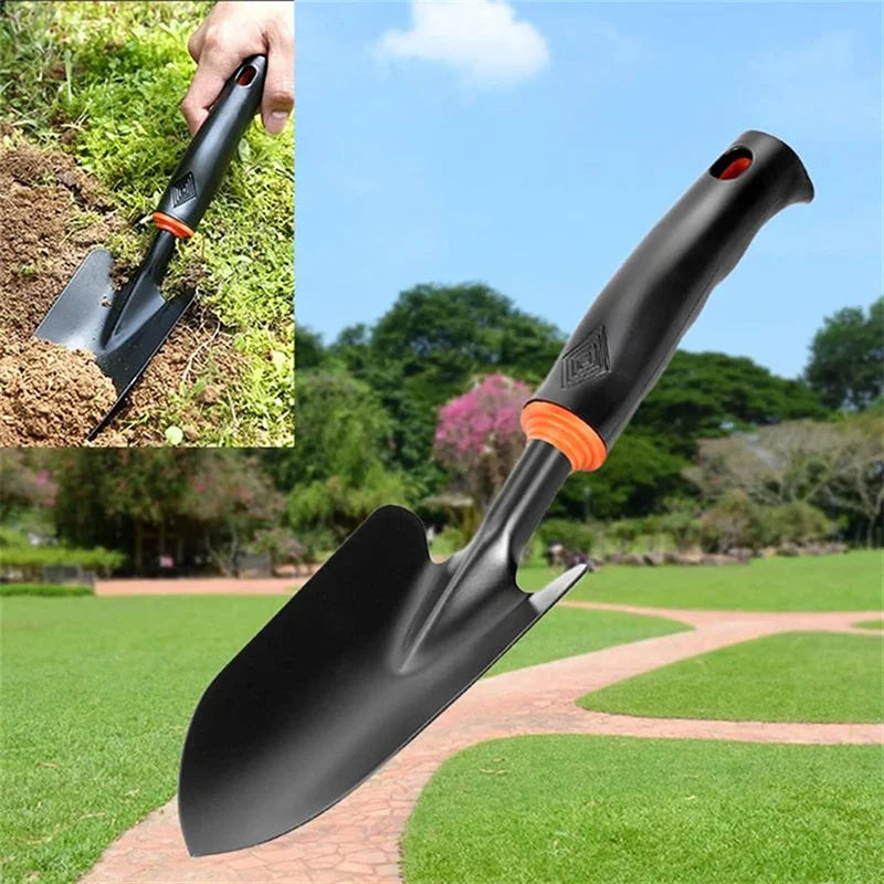 Garden Shovel Hand Shovel Soft Rubberized Non-Slip Handle use for Transplanting Weeding Moving and Smoothing Digging Planting