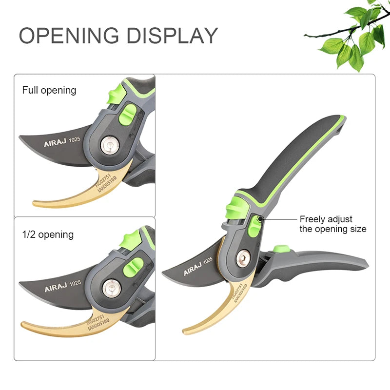 AIRAJ Plant Trim Garden Pruning Shears Horticulture Pruner Cut Shrub Garden Scissor Tool Branch Shear Orchard Folding Saw Set