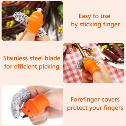 Silicone Thumb Cutter Finger Protector Plant Cutter Garden Vegetable Herbs Picker Peppers Harvesting Tools Finger Plant Cutter