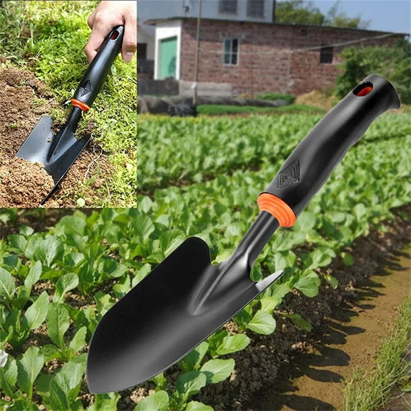 Garden Shovel Hand Shovel Soft Rubberized Non-Slip Handle use for Transplanting Weeding Moving and Smoothing Digging Planting