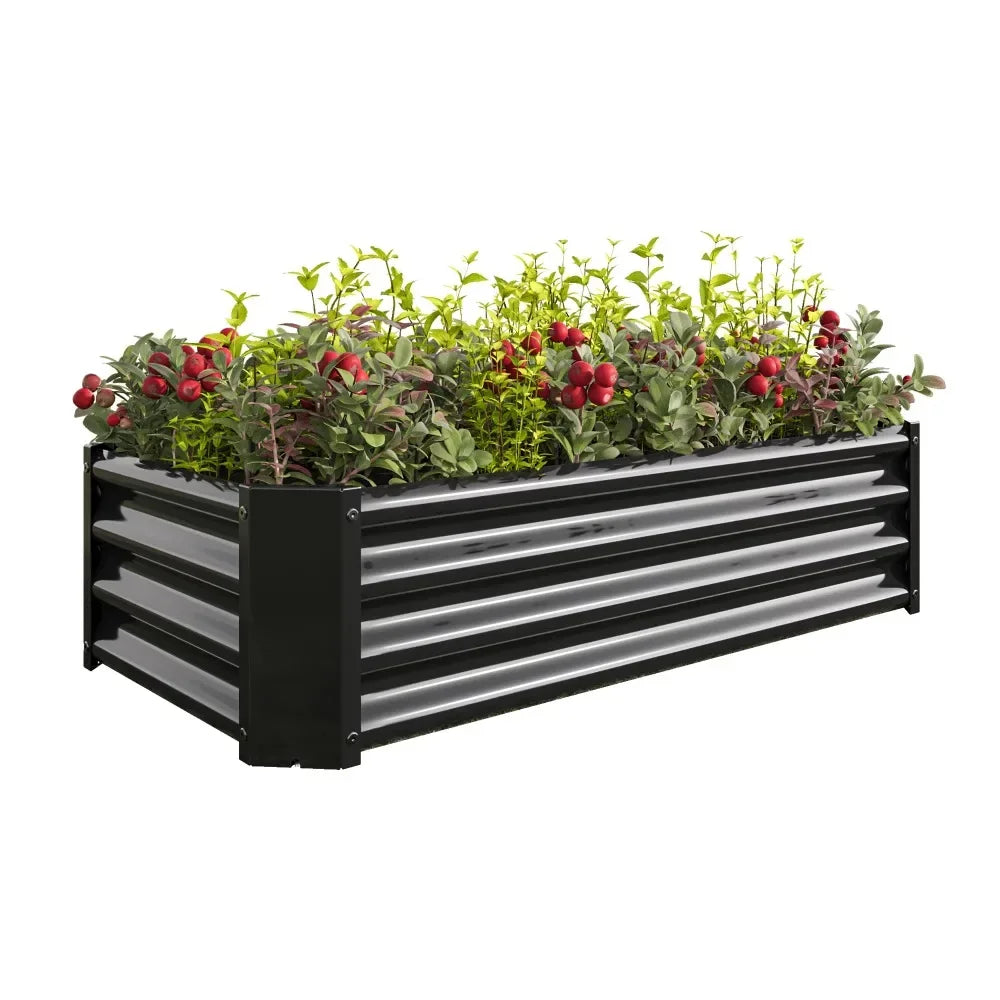 Raised Garden Bed Kit - Garden Outdoor Planter Box For Vegetables - 4 Ft X 2 Ft - Black