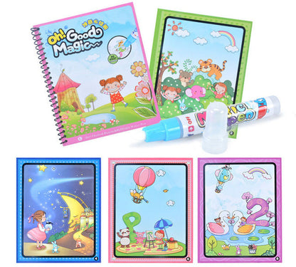 Magic Water Drawing Book Coloring Book Doodle with Magic Pen Painting Board Juguetes For Children Education Drawing Toy